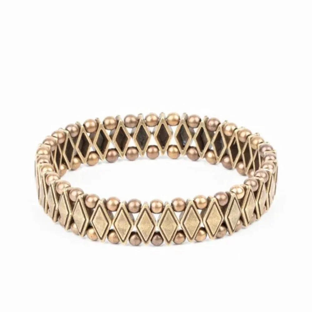 Paparazzi Jewelry Accessories - Abstract Advisory - Brass Bracelet - Vintage